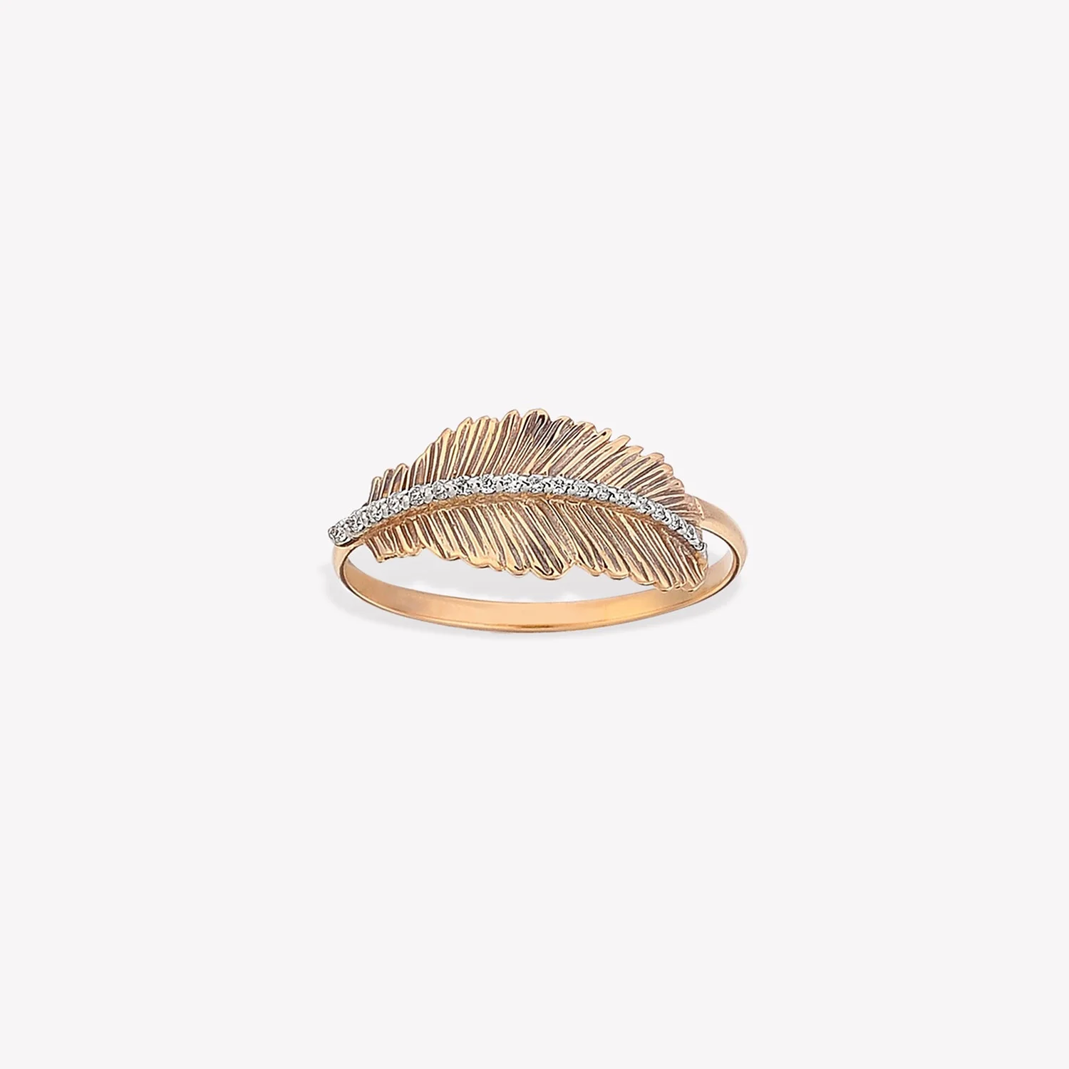 Diamond Thick Feather Ring - Image 3