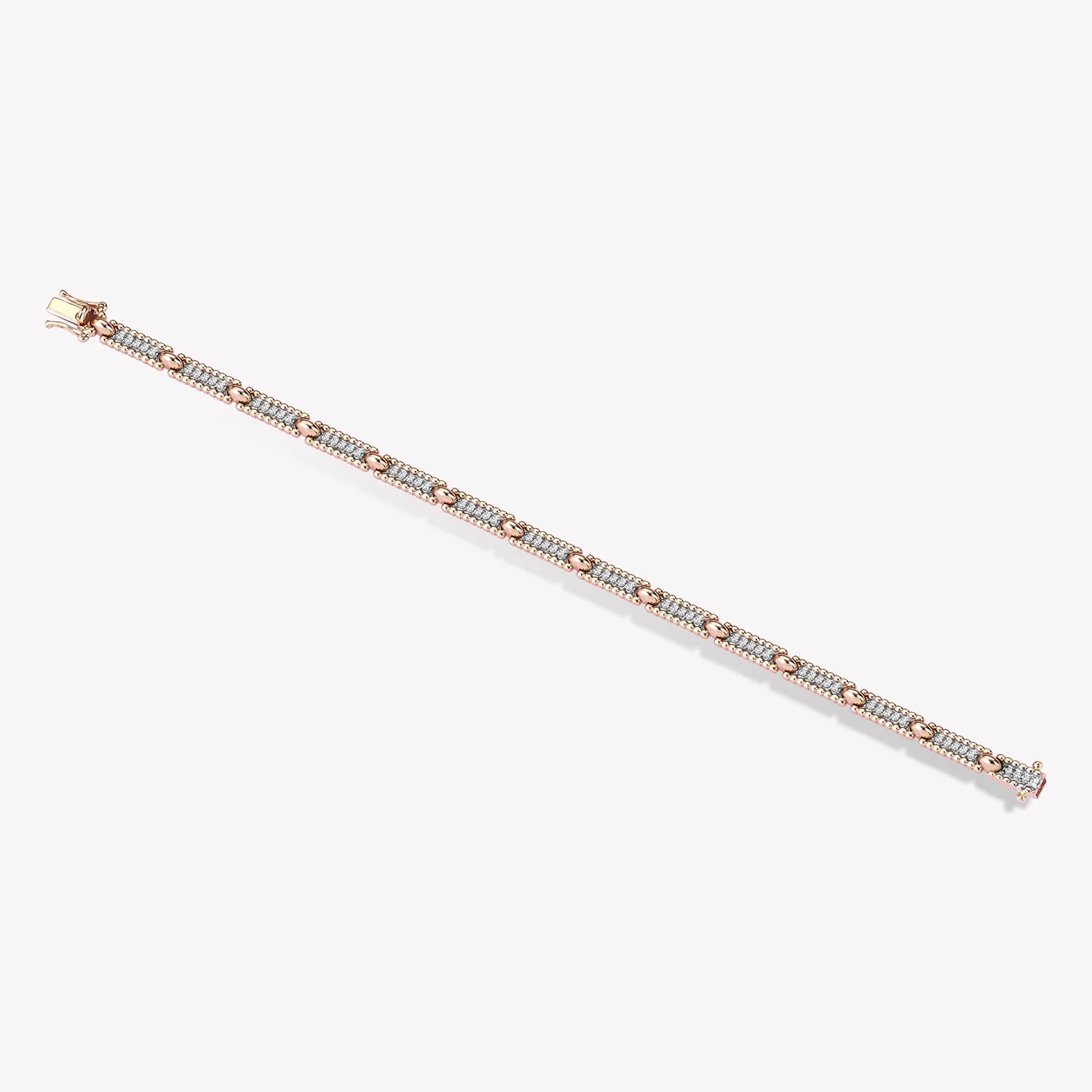 Skinny Beads Duo Tone Pavé Open Box Clasp Bracelet - Image 3