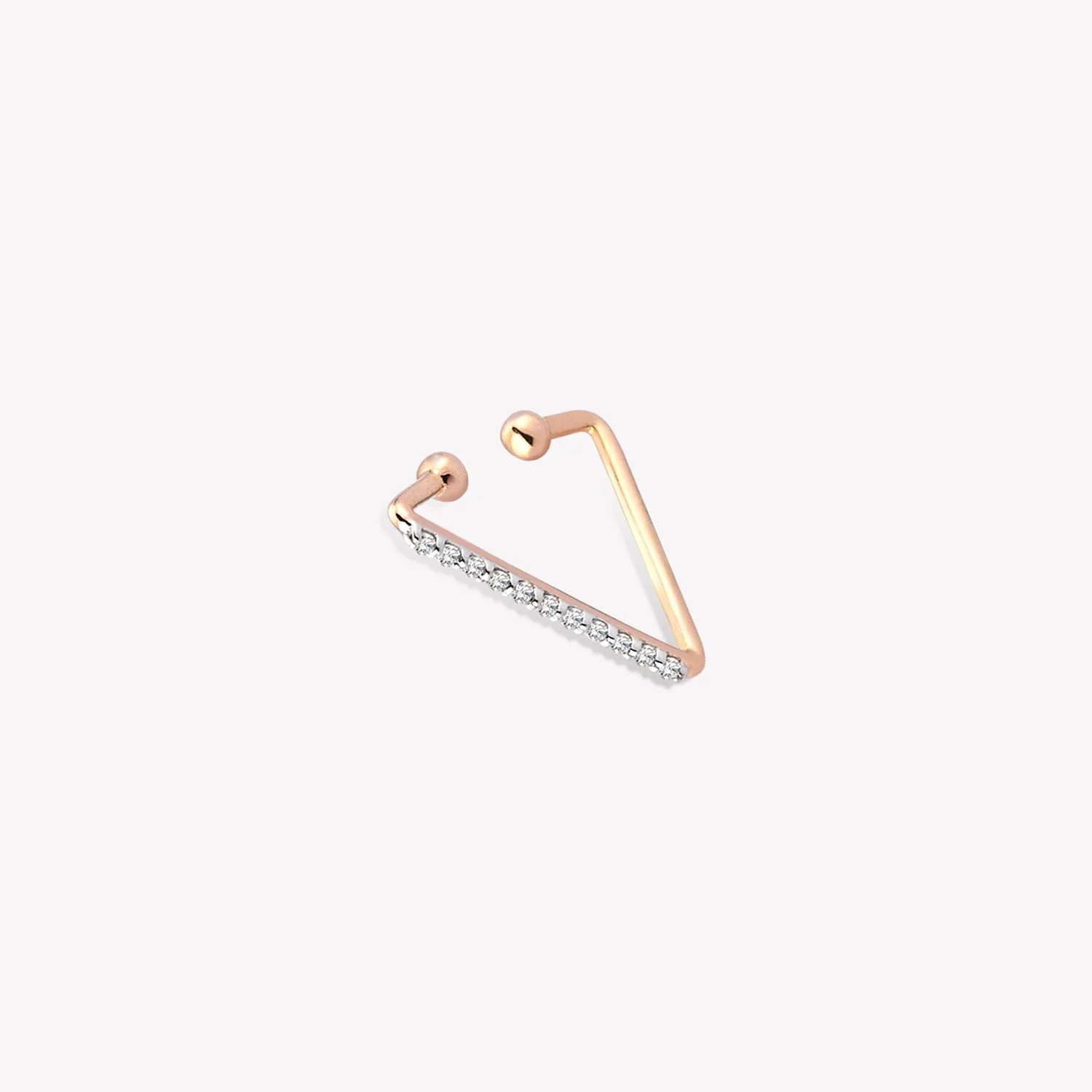 Pave Triangle Cuff Earring White Diamond - Image 3